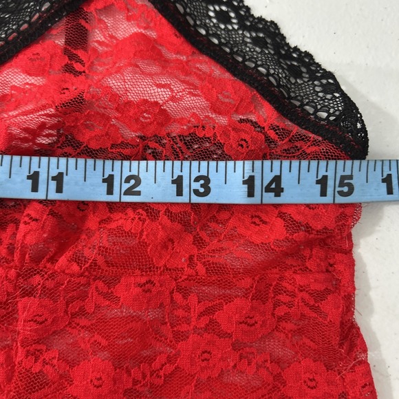 Linea Donatella Slip‎ Dress Womens S Red Lace Babydoll Feminine Fairy Y2K - Picture 7 of 8